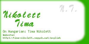 nikolett tima business card